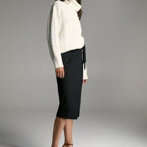 Babaton Mid-length Skirt with Ribbon